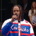 Avery Wilson performs at 2026 Knicks Championship Ceremony